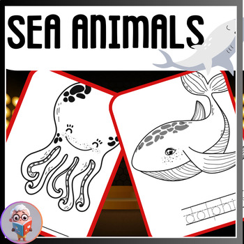 Preview of Educational Adventure-Sea Animals Coloring and Tracing Workbook