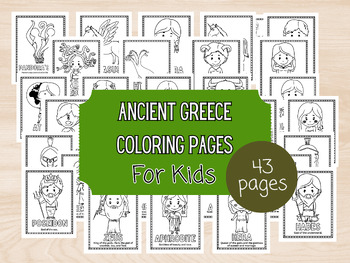 Preview of Educational Ancient Greece Coloring Pages/ Greek Mythology Coloring Pages