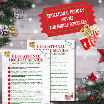 Preview of Educational Christmas Movies for Middle School