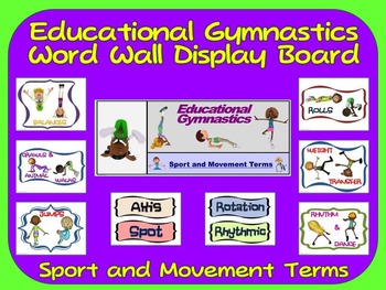 Preview of Educational Gymnastics Word Wall Display: Sport, Graphics & Movement Terms