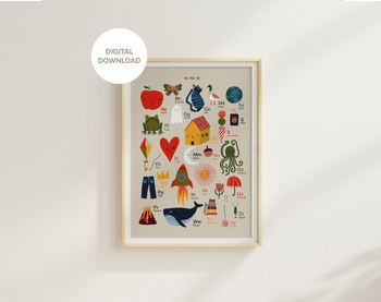 Preview of Educational Illustrated Alphabet - Montessori Environments, ABC Poster