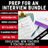 Preparing for an Interview Questions Tips & Planning Guide Bundle