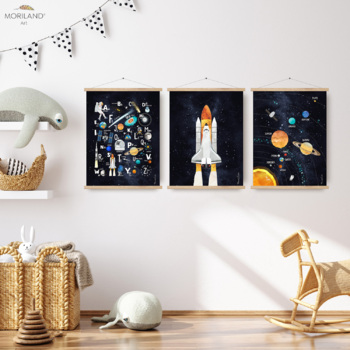 Preview of Educational Outer Space Set of 3 - Alphabet, Solar System and Space Shuttle