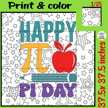 Preview of Educational Pi Day Extravaganza Collaborative Coloring Poster Activites & Crafts