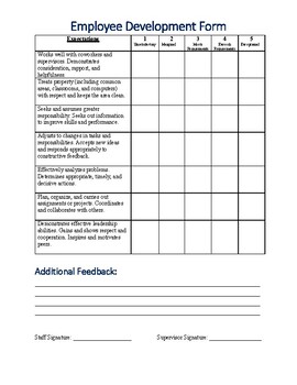 Educational Staff Development Form by Resources by Sonnee | TPT