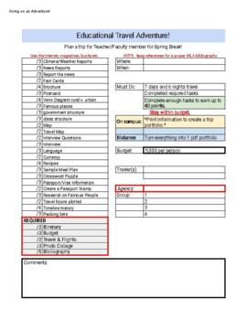 Preview of Educational Travel Adventure - Students plan a trip!