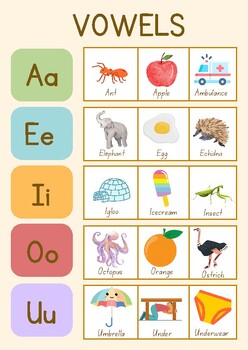 Preview of Educational Vowel Poster