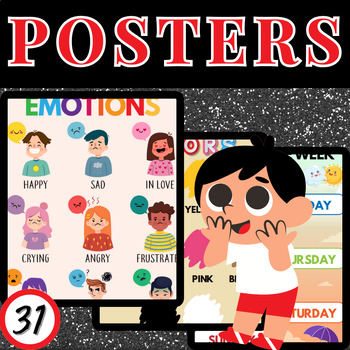 Preview of Educational Wonderland: A Comprehensive Classroom Poster Collection for Kids