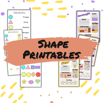 Preview of Educational activity, Shape Matching Activity for Kinder and pre-k