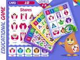 Educational bingo game  with shapes in the form of colored owls
