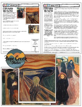 Preview of Edvard Munch: The Scream — Art History Principles & Elements Analysis Worksheet