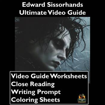 Preview of Edward Sissorhands Video Guide: Worksheets, Reading, Coloring Sheets, & More!