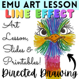 Edward The Emu Art Lesson | Line Effect | Emu Face Templat