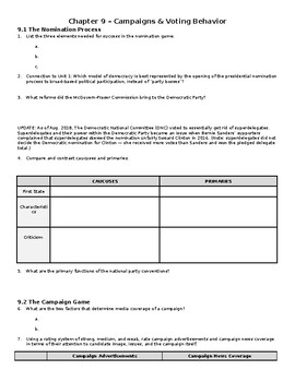 Preview of Edwards Government in America AP Edition Ch. 9 Reading Guide (includes REDESIGN)