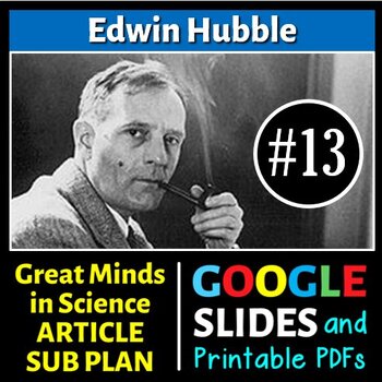 Preview of Edwin Hubble - Science Article/Sub Plan #13 | Printable & Distance Learning
