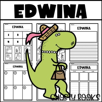 Preview of Edwina the Dinosaur Who Didn't Know She Was Extinct Writing Coloring Sequencing