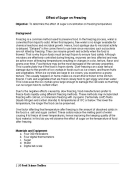 Preview of Effect of Sugar on Freezing Point