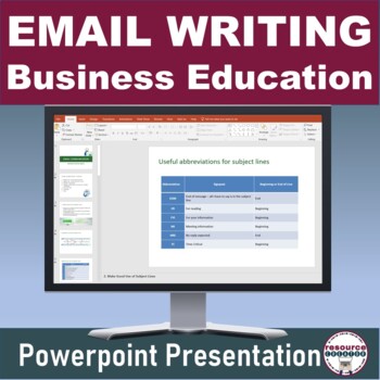 Preview of Email Writing - Business Education Training Powerpoint