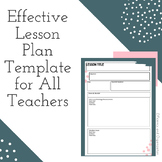 Effective Lesson Plan Template for All Teachers