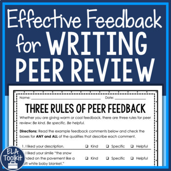 Preview of Effective Peer Feedback Comments for Peer Review to Improve Writing and Revision