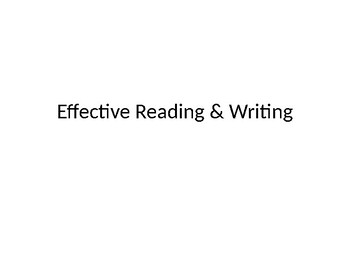 assignment on effective reading