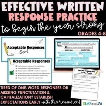 Preview of Effective Written Responses Practice: Improve Students' Short Answer Responses