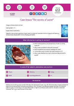 Preview of Interactive lesson for study. Case "The secrets of water"