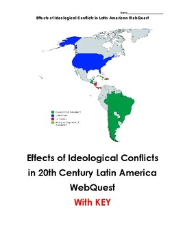 Preview of Effects of Ideological Conflicts in 20th Century Latin America WebQuest with KEY