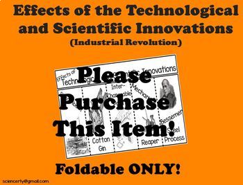 Preview of Effects of Technological and Scientific Innovations FOLDABLE ONLY