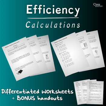 Preview of Efficiency: Calculation Sheets | High School