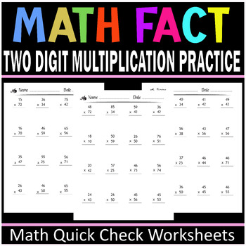 Preview of Efficient Digit Multiplication Practice: Math Quick Check Worksheets -MATH FACTS