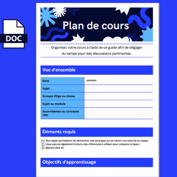 Preview of Efficient Lesson Planning in French with Google Docs Template