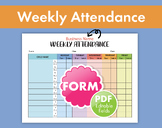 Efficient Weekly Attendance Tracker Form for Childcare, Da
