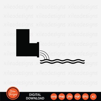 Preview of Effluent Sewers Industrial Outfalls Icon Pollution Waste SVG PNG JPG PDF EPS AI