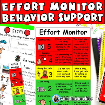 Preview of Effort Monitor Visual Work Motivation Strategies Pacing Board Autism ADHD SPED