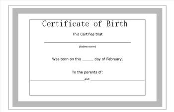 Preview of Egg Baby Birth Certificate