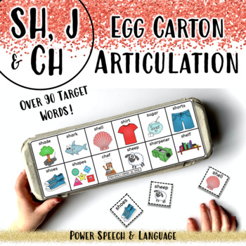 Preview of Egg Carton Artic, Speech Therapy Activities, Affricates, CH J SH Articulation