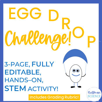 Preview of Egg Drop Challenge Editable STEM Lab End of Year Activity