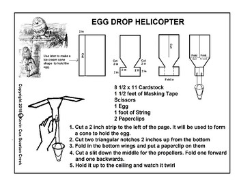 Preview of Egg Drop Challenge Helicopter Lab