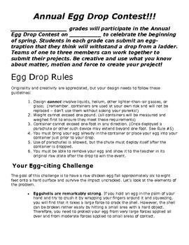 Preview of Egg Drop Contest Rules