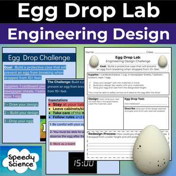 Preview of Egg Drop Lab - Engineering Design Process Challenge