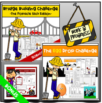 Preview of Egg Drop and Bridge Building Challenge Pack