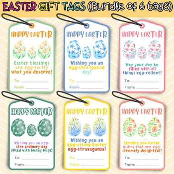 Preview of Egg Easter Gift Tags Printable Gift Tag Digital Download Easter Gift Tag