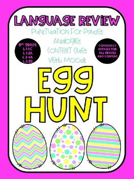 Preview of Egg Hunt Review - 8th Grade - EDITABLE