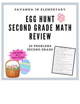 Preview of Egg Hunt Review - Second Grade Math | 30 problems
