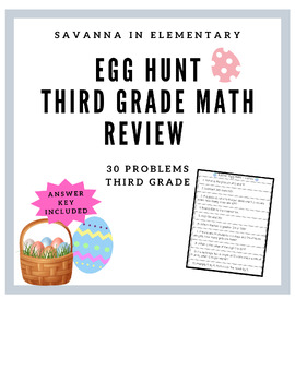 Preview of Egg Hunt Review - Third Grade Math | 30 problems