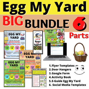 Preview of Egg My Yard Easter Activity Resource Bundle Fundraiser Day Event