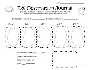 Preview of Egg Observation Journal for Incubation and Candling
