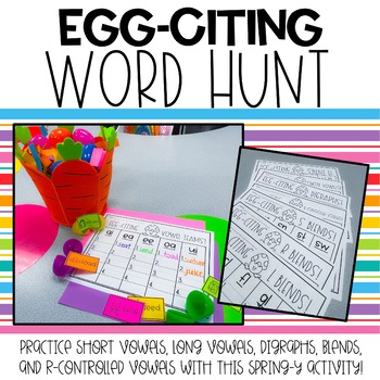 Preview of Egg-citing Word Hunt | Spring Activities | Word Work 