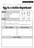 Egg in a bottle Science Activity Worksheet